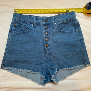 Jack denim shorts high rise, button‎ fly, sz 27